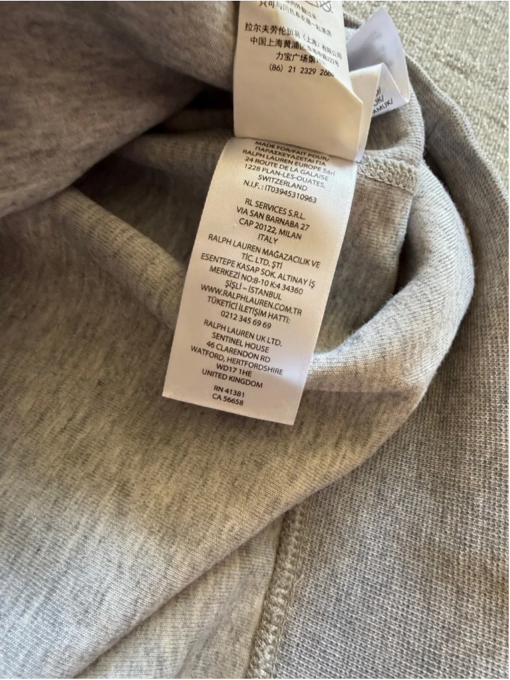 Polo Ralph Lauren Mens defender bear print sweatshirt in grey marl size large